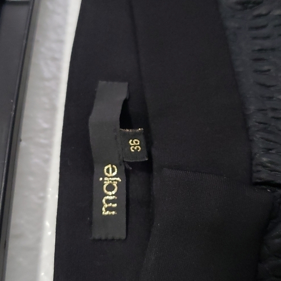 Maje Croc Embossed Skinny Pants Zip Ankle, Color Black, Size 36 - Picture 3 of 16